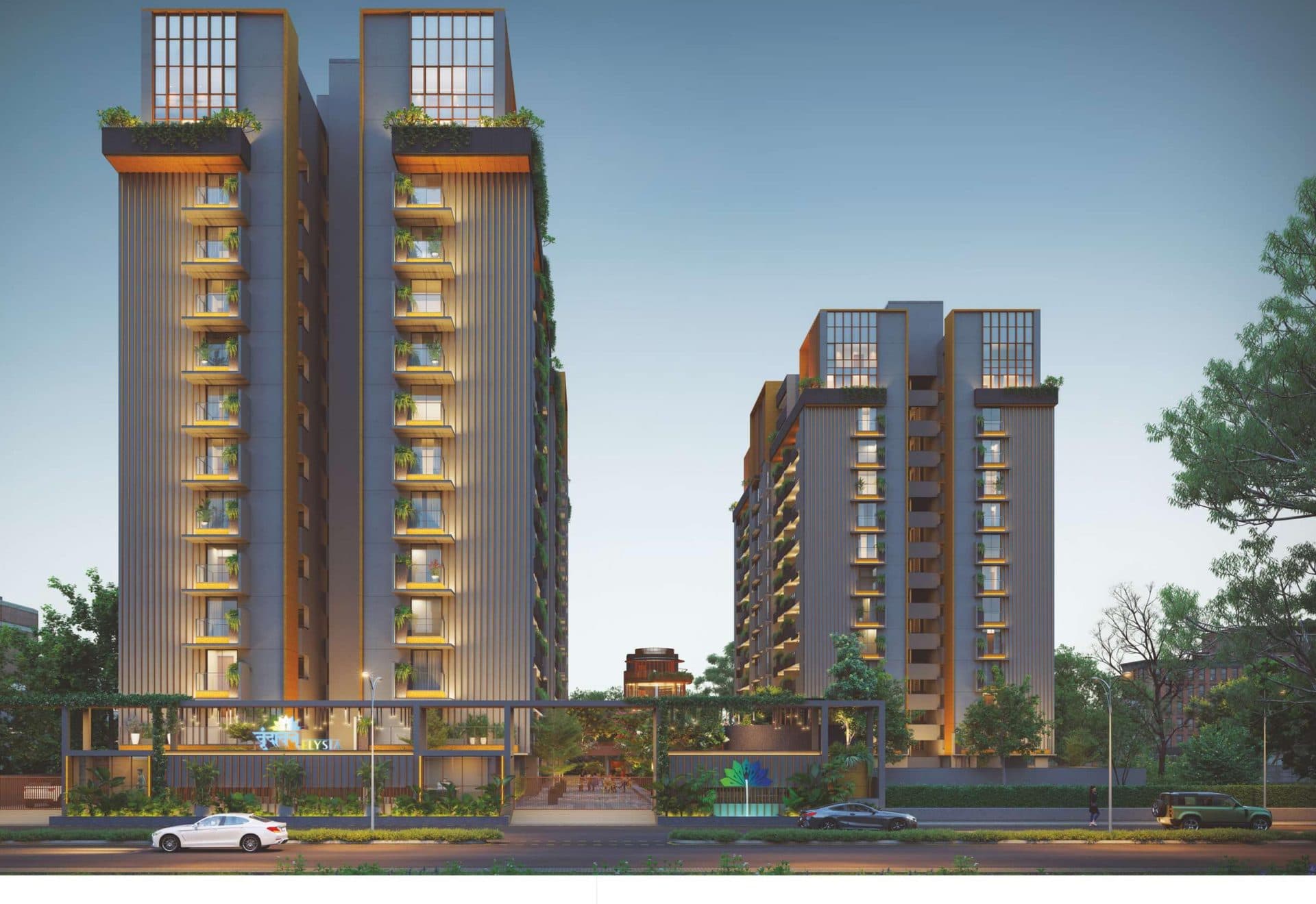 Vrundavan Elysia tower exterior render